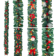 Load image into Gallery viewer, 1.8M or 2.7M LED Christmas Rattan Artificial Garland Wreath Swag Plants Hanging