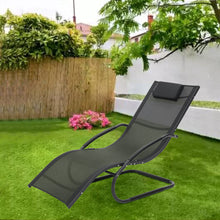Load image into Gallery viewer, Garden sun lounger with cushion, Sun lounger recliner