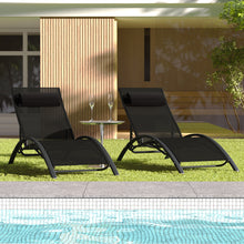 Load image into Gallery viewer, Set of 2 Garden sun lounger with cushion, Sun lounger Recliner
