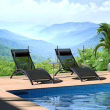 Load image into Gallery viewer, Set of 2 Garden sun lounger with cushion, Sun lounger Recliner