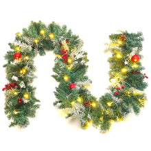 Load image into Gallery viewer, 270CM Christmas Garland 50 LED Light Up Xmas Decor Hanging Rattan