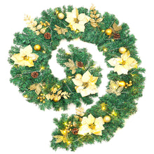 Load image into Gallery viewer, 270CM Christmas Garland 50 LED Light Up Xmas Decor Hanging Rattan