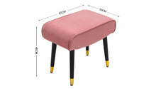 Load image into Gallery viewer, Velvet Upholstered Dressing Table Stool Pink