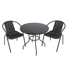 Load image into Gallery viewer, Garden Round Table With Umbrella Hole With 2 Chairs