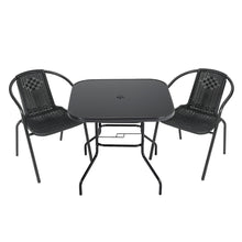 Load image into Gallery viewer, Garden Round Table With Umbrella Hole With 2 Chairs