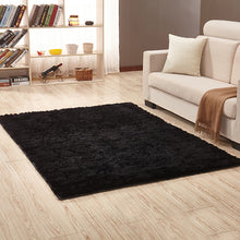 Load image into Gallery viewer, Fluffy Plush Carpet Non-Slip Area Rug Black