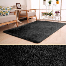 Load image into Gallery viewer, Fluffy Plush Carpet Non-Slip Area Rug Black