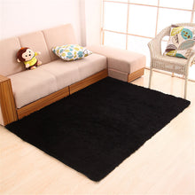 Load image into Gallery viewer, Fluffy Plush Carpet Non-Slip Area Rug Black