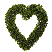 Load image into Gallery viewer, Artificial Boxwood Green Leaves Heart Wreath Hanging Decoration