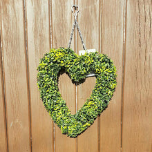 Load image into Gallery viewer, Artificial Boxwood Green Leaves Heart Wreath Hanging Decoration