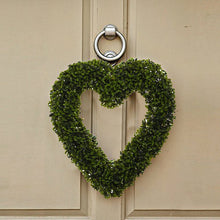 Load image into Gallery viewer, Artificial Boxwood Green Leaves Heart Wreath Hanging Decoration