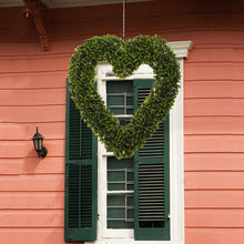 Load image into Gallery viewer, Artificial Boxwood Green Leaves Heart Wreath Hanging Decoration