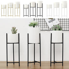 Load image into Gallery viewer, Garden Geometric Plant Stand Ceramic Pot Succulent Flower Iron Parallel Low Rack Holder