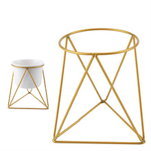 Load image into Gallery viewer, Garden Geometric Plant Stand Ceramic Pot Succulent Flower Iron Low Rack Holder