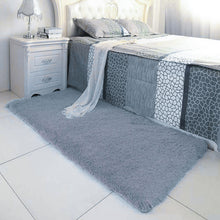 Load image into Gallery viewer, Grey Rectangle Fluffy Shaggy Sheepskin Area Rugs