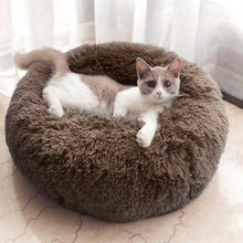 Load image into Gallery viewer, Round Cat Dog Cushion Faux Fur Fluffy Shaggy Sheepskin Pet Bed