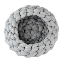 Load image into Gallery viewer, Woven Pet Sleeping Bed Small Cat Dog Basket Bed Knitting Nest