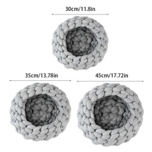 Load image into Gallery viewer, Woven Pet Sleeping Bed Small Cat Dog Basket Bed Knitting Nest