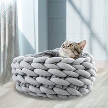Load image into Gallery viewer, Woven Pet Sleeping Bed Small Cat Dog Basket Bed Knitting Nest
