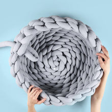 Load image into Gallery viewer, Woven Pet Sleeping Bed Small Cat Dog Basket Bed Knitting Nest