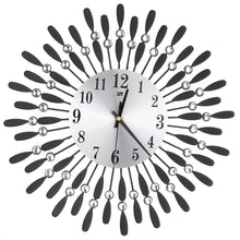 Load image into Gallery viewer, Large 3D Wall Clock Art Metal Diamond Silent Clock