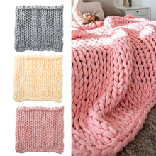 Load image into Gallery viewer, Warm Chunky Wool Yarn Knitted Blanket Thick Blankets