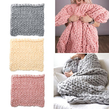 Load image into Gallery viewer, Warm Chunky Wool Yarn Knitted Blanket Thick Blankets