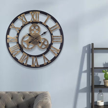 Load image into Gallery viewer, 58CM Vintage Wall Clock with Roman Numeral Metal.Gold and Sliver