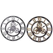 Load image into Gallery viewer, 58CM Vintage Wall Clock with Roman Numeral Metal.Gold and Sliver