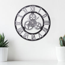 Load image into Gallery viewer, 58CM Vintage Wall Clock with Roman Numeral Metal.Gold and Sliver