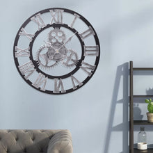 Load image into Gallery viewer, 58CM Vintage Wall Clock with Roman Numeral Metal.Gold and Sliver