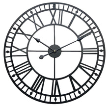 Load image into Gallery viewer, 40CM Roman Numerals Metal Skeleton Wall Clock ,Black and White