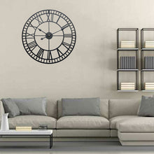 Load image into Gallery viewer, 40CM Roman Numerals Metal Skeleton Wall Clock ,Black and White