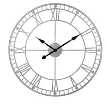 Load image into Gallery viewer, 40CM Roman Numerals Metal Skeleton Wall Clock ,Black and White