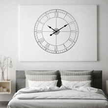 Load image into Gallery viewer, 40CM Roman Numerals Metal Skeleton Wall Clock ,Black and White