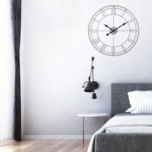 Load image into Gallery viewer, 40CM Roman Numerals Metal Skeleton Wall Clock ,Black and White