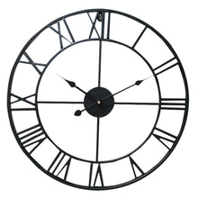 Load image into Gallery viewer, 40CM Roman Numerals Metal Skeleton Wall Clock,Black and White