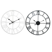 Load image into Gallery viewer, 40CM Roman Numerals Metal Skeleton Wall Clock,Black and White