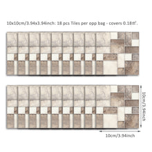 Load image into Gallery viewer, 18PCS or 90PCS Marble Mosaic Tile Stickers Peel and Stick Wall Stickers -5 Colours!