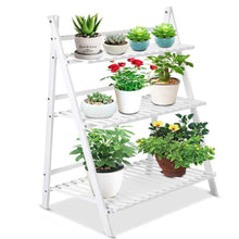 Load image into Gallery viewer, 3-Tier Foldable Wooden Ladder Shelf, SP1974