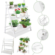 Load image into Gallery viewer, 3-Tier Foldable Wooden Ladder Shelf, SP1974
