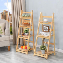 Load image into Gallery viewer, Wooden Foldable Ladder Shelf