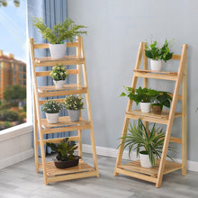 Load image into Gallery viewer, Wooden Foldable Ladder Shelf