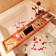 Load image into Gallery viewer, Bamboo Wood Bath Bathtub Rack Storage Tray Holder
