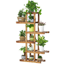 Load image into Gallery viewer, 6 Tier Wood Plant Stand Corner Display Shelf Ladder