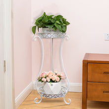 Load image into Gallery viewer, 2 Tier Tall Vintage Metal Plant Stand, SP2111