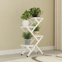 Load image into Gallery viewer, 4 Tier Z-Shape Pot Plant Stand Garden Decor Flower Rack Shelf