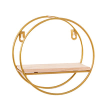 Load image into Gallery viewer, Floating Gold Metal Round Wall Shelf Holder Display Storage Rack