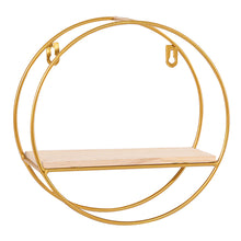 Load image into Gallery viewer, Floating Gold Metal Round Wall Shelf Holder Display Storage Rack