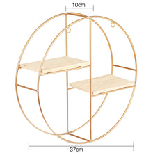Load image into Gallery viewer, Floating Gold Metal Round Wall Shelf Holder Display Storage Rack